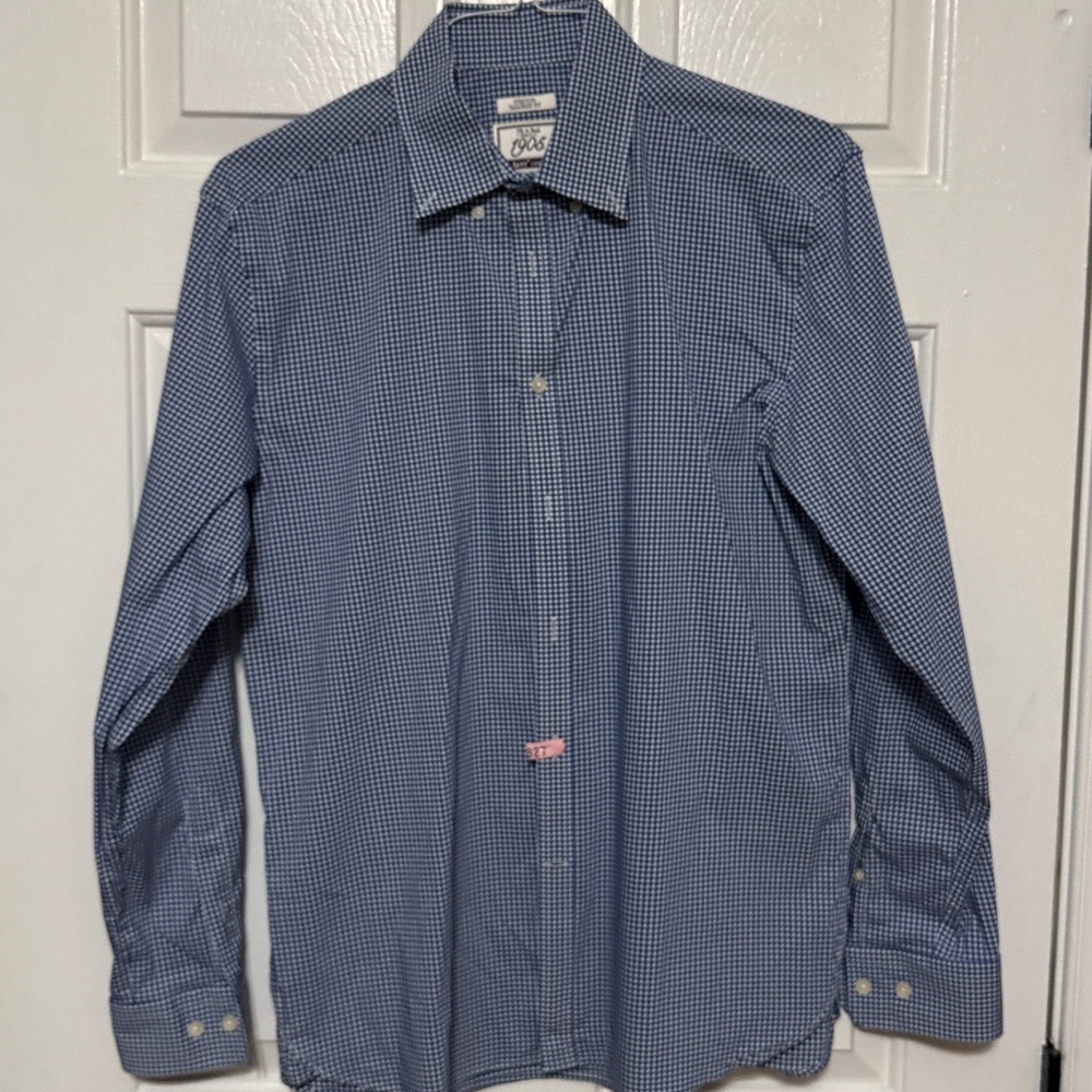 Jos A Banks Blue Gingham Shirt